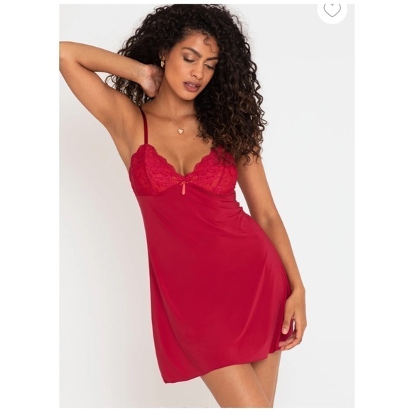 LA Senza red Satin padded bra slip dress size Medium - Picture 16 of 16